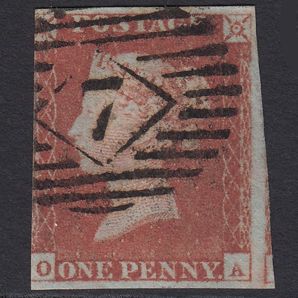 GB QV 1841 1d Red-brown (Plate 66) SG8-B1(1) OA GU 3 Margins