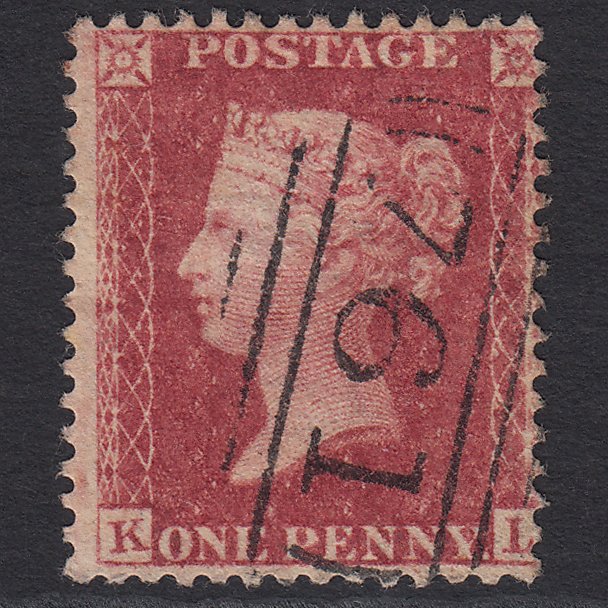 GB QV 1857 1d Rose-red (Plate 62) SG40-C10(1) KL GU Sunderland 761 Misperf