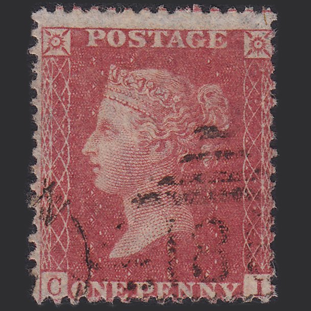 GB QV 1857 1d Rose-red (Plate 43) SG40-C10(1) CI FU Dublin 186