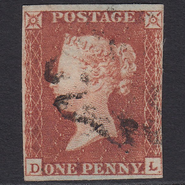 GB QV 1841 1d Red-brown (Plate 19) SG8-B1(1) DL FU nr 4 Margins MX