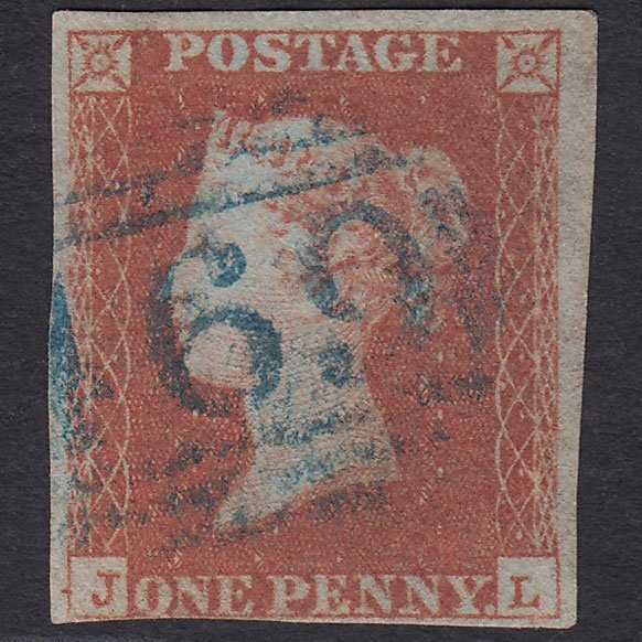 GB QV 1841 1d Red-brown (Plate 99) SG8-B1(1) JL FU nr 4M Blue Llanelly 469
