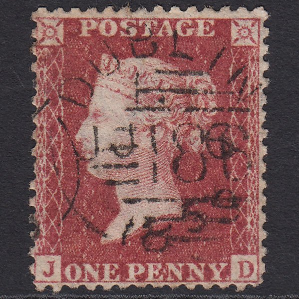 GB QV 1857 1d Rose-red (Plate 46) SG40-C10(1) JD FU Dublin 186