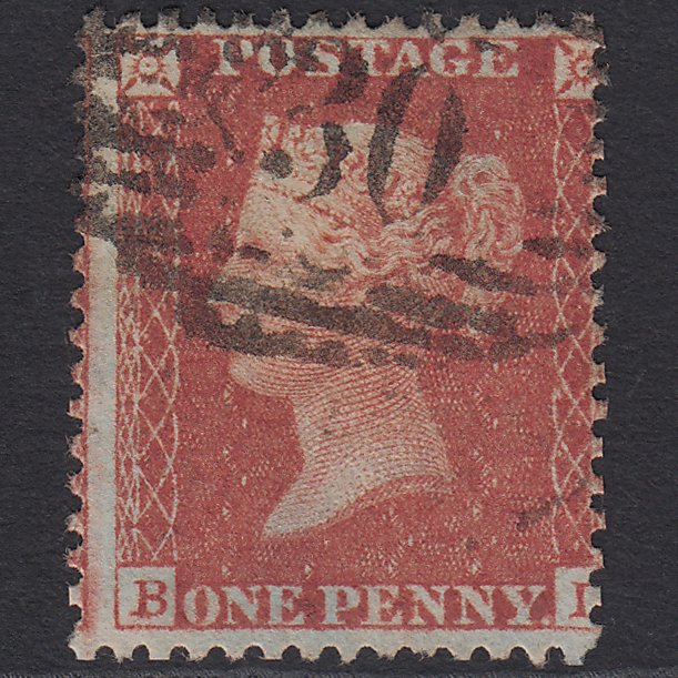 GB QV 1856 1d Red-brown (Plate 36) SG29-C8(1) BL FU London IS 30 Misperf