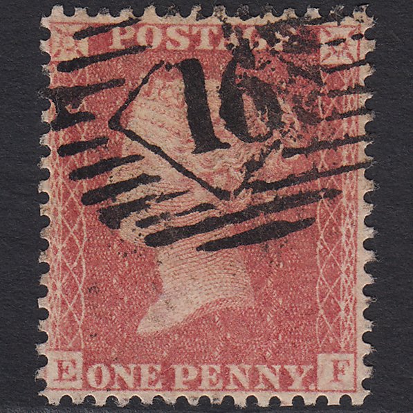 GB QV 1857 1d Pale Rose (Plate 59) SG39-C10(3) EF FU London IS 16