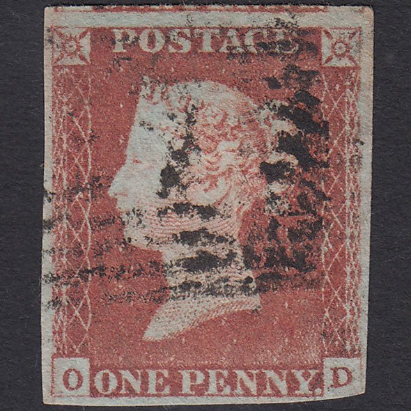 GB QV 1841 1d Red-brown (Plate 66) SG8-B1(1) OD GU nr 4 Margins Scotland