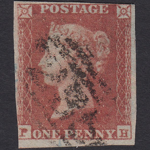GB QV 1841 1d Red-brown (Plate 168) SG8-B2(1) PH GU nr 4 Margins