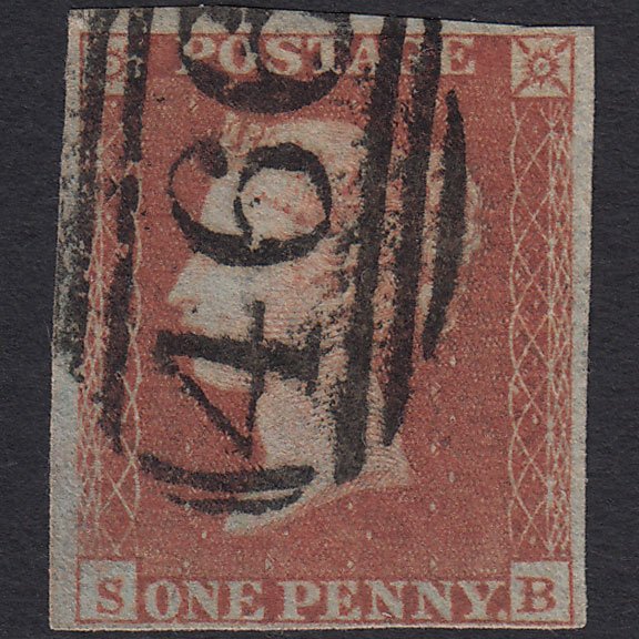 GB QV 1841 1d Red-brown (Plate 167) SG8-B2(1) SB FU 4 Margins Liverpool 466
