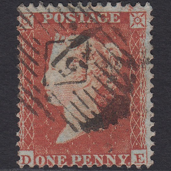 GB QV 1855 1d Red-brown Plate R4 SG22-C2(1) DE FU London IS 51