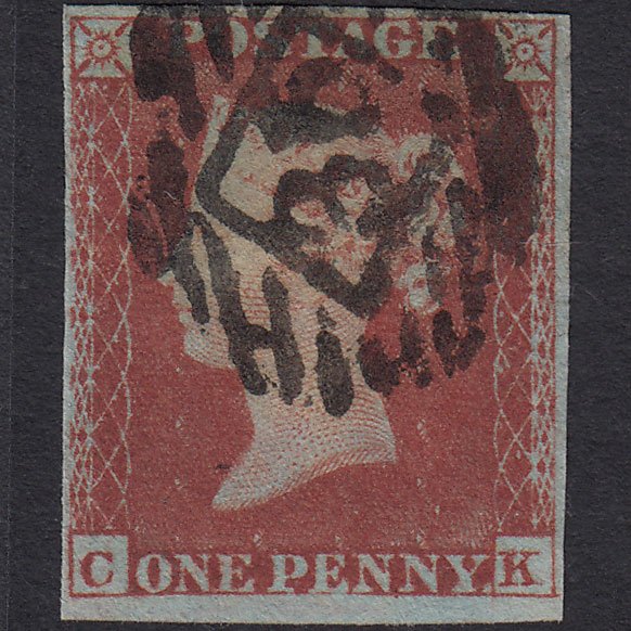 GB QV 1841 1d Very Blued (Plate 163) SG8a-B1(2) CK FU 4 Margins London IS 35