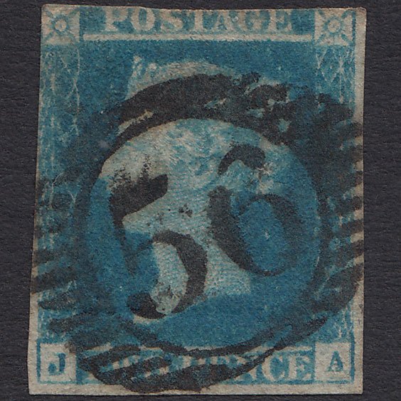 GB QV 1841 2d Blue (Plate 3) SG14-E1(2) JA GU London D&S 56