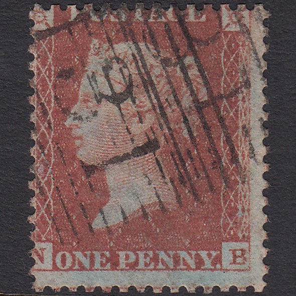 GB QV 1855 1d Red-brown (Plate 17) SGC6(1) NB Edinburgh 131 Misperf