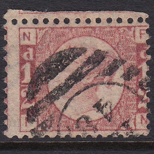 GB QV 1870 1/2d Rose (Plate 11) SG49-G4 FN GU London D&S EC48 Misperf