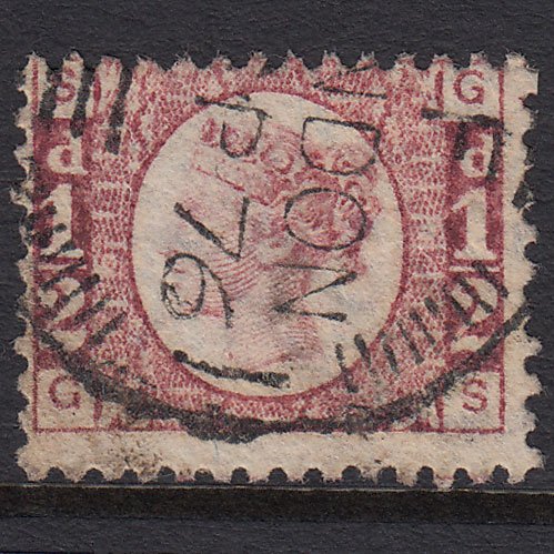 GB QV 1870 1/2d Rose-red (Plate 5) SG48-G4 GS FU Npb Cancel