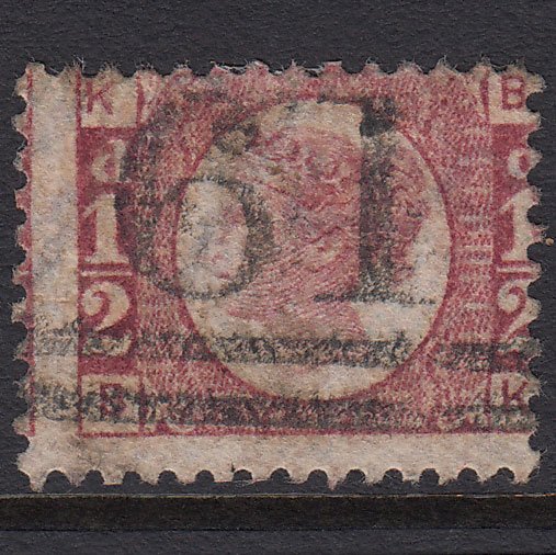 GB QV 1870 1/2d Rose-red (Plate 11) SG48-G4 BK FU Buckie 61