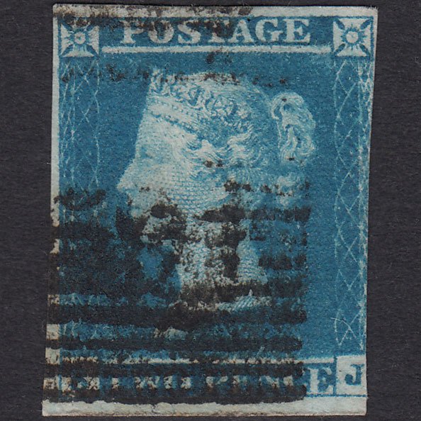 GB QV 1841 2d Blue (Plate 3) SG14-E1(2) SJ GU 3 Margins Scotland