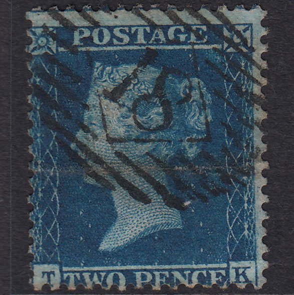GB QV 1857 2d Blue (Plate 6) SG35-F7 TK PU London IS 18