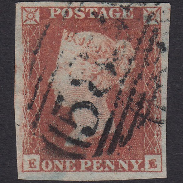 GB QV 1841 1d Red-brown (Plate 94) SG8-B1(1) EE FU 4 Good Margins