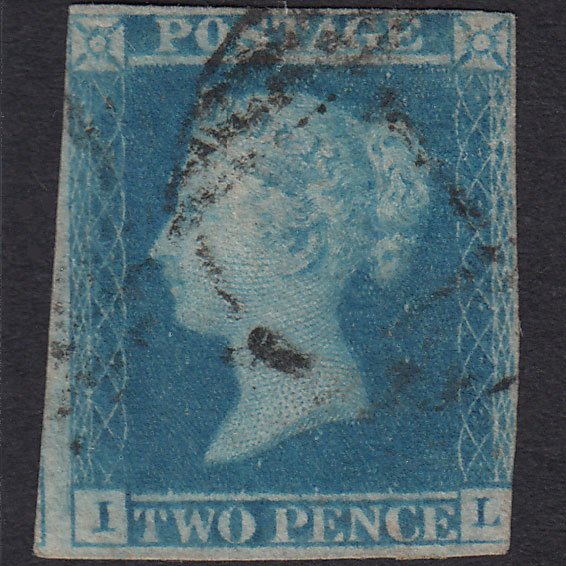 GB QV 1841 2d Pale Blue (Plate 3) SG13-E1(1) IL GU Light Cancel