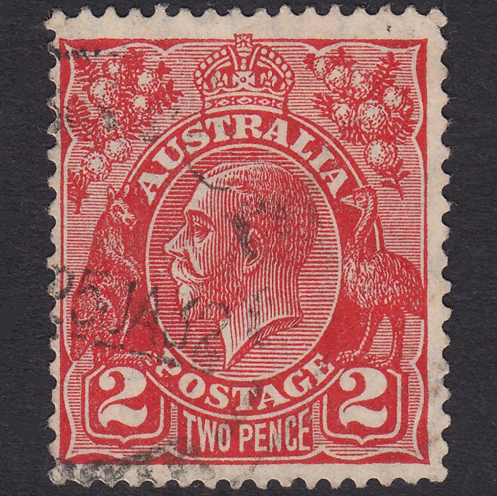 AUSTRALIA 1930 2d Golden Scarlet King George V SG99 FU Light Cancel