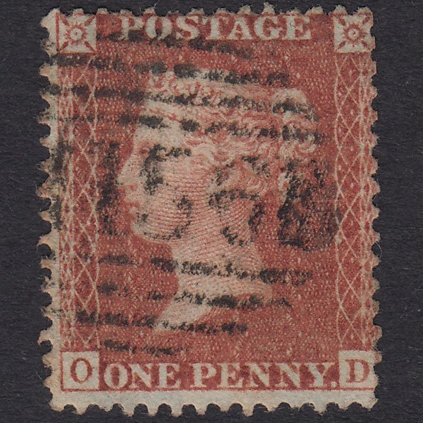 GB QV 1856 1d Red-Brown Plate 27 SG29-C8(1) OD GU Cork 156 Irish Spoon