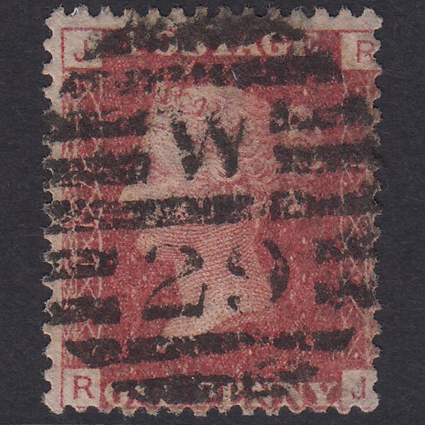 GB QV 1864 1d Lake-Red Plate 117 SG44-G1(2) RJ GU London D&S W29 29D7A