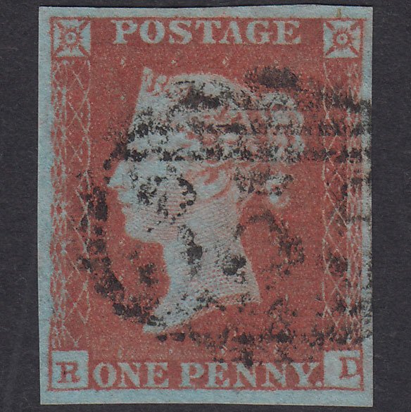 GB QV 1841 1d Very Blued Pl 106 SG8A-B1(2) RD VFU 4M Henley-On-Thames 355