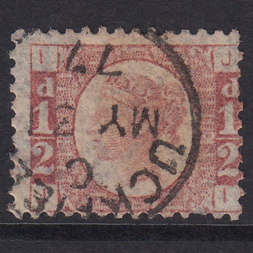 GB QV 1870 1/2d Rose Plate 10 SG49-G4 JI GU Uckfield CDS
