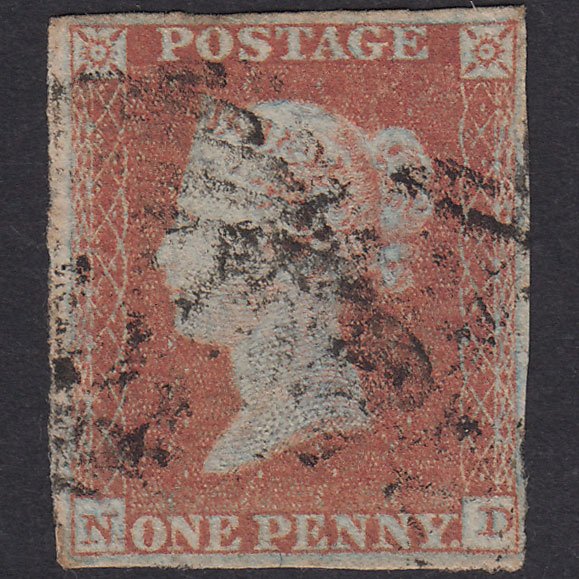 GB QV 1841 1d Red-Brown Plate 113 SG8-B1(1) ND GU 4 Margins Ireland