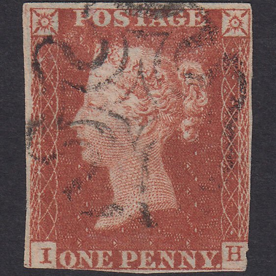 GB QV 1841 1d Red-Brown Plate 36 SG8-B1(1) Ivory Head IH GU Maltese Cross