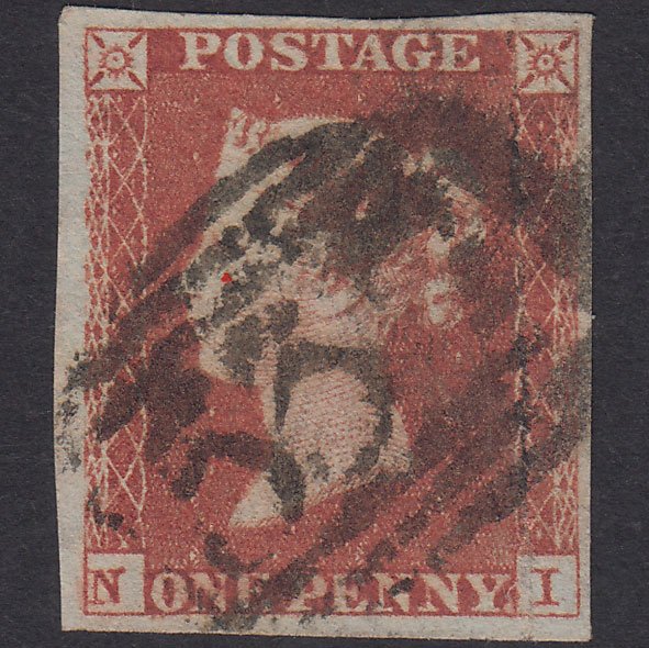 GB QV 1841 1d Red-Brown Plate 149 SG8-B2(1) NI GU 4 Margins Newmarket 557