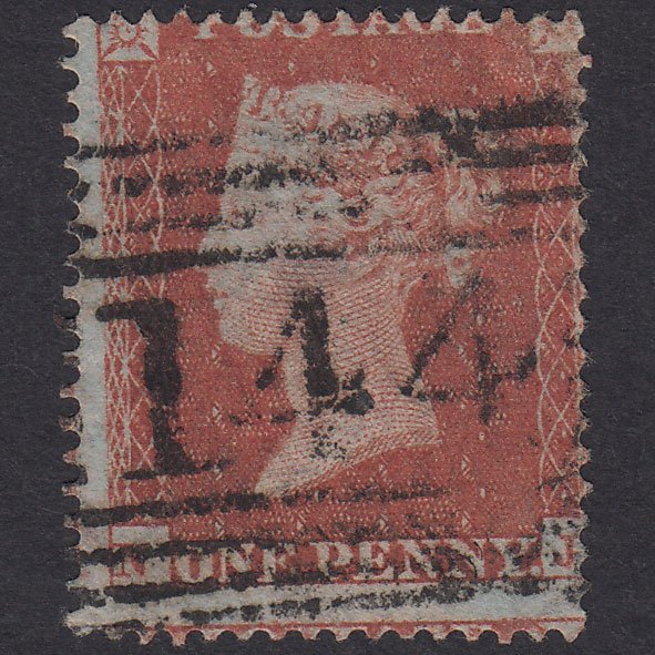 GB QV 1854 1d Red-Brown Plate 189 SG17-C1(1) NJ FU Forfar 144 Misperf