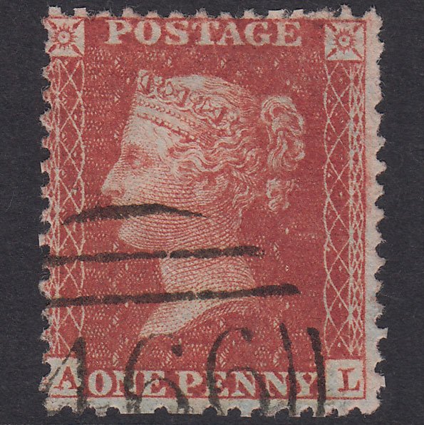 GB QV 1855 1d Brick-Red Plate 8 SG24-C3(6) AL FU Liverpool 466 Spoon