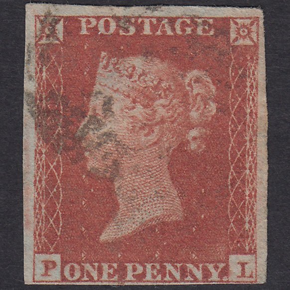 GB QV 1841 1d Red-Brown Plate 158 SG8-B2(1) PL FU 4 Margins Light Cancel
