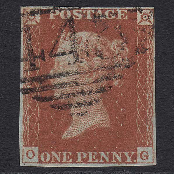 GB QV 1841 1d (Plate 54) (SG10) 'OG' FU Waterford (445) 4 Margins