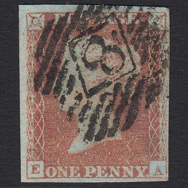 GB QV 1841 1d Red-brown (Plate 89) (SG8) 'EA' GU 4 Margins London IS 8