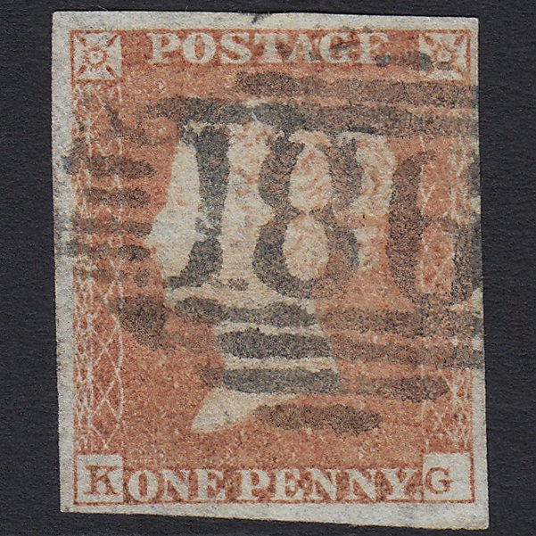 GBqv 1841 1d Orange-brown (Plate 150) SG12-B2(3) KG GU Dublin 186 4M Thin Paper