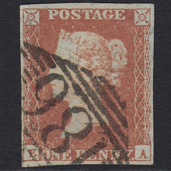 GB QV 1841 1d Red-brown (Plate 98) SG8-B1(1) EA GU Dublin 186 4 Margins