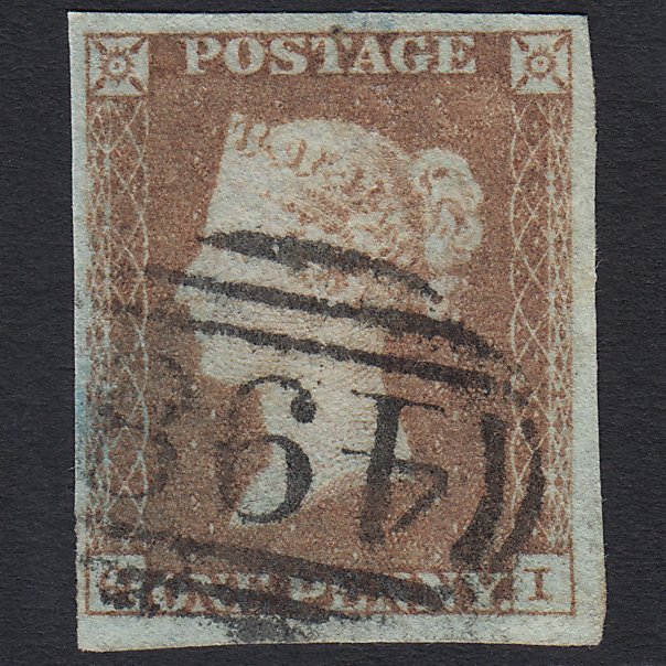 GB QV 1841 1d Red-brown (Plate 98) SG8-B1(1) QI FU Manchester 498 4 Margins