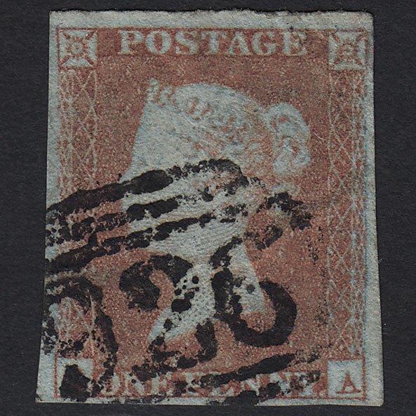 GB QV 1841 1d Red-brown (Plate 103) SG8-B1(1) QA GU Yarm 926 4M Imperf