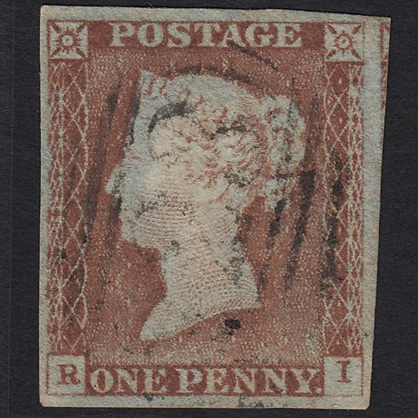 GB QV 1841 1d (Plate 35) SG9-B1(3) RI FU 4 Margins Very Late Usage