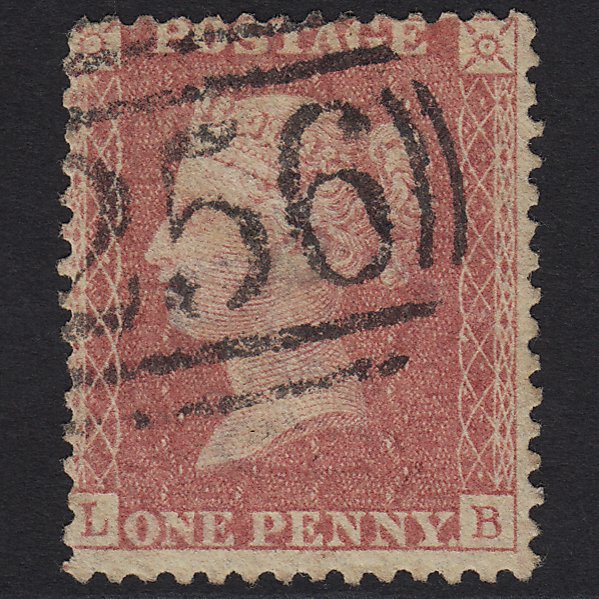 GB QV 1857 1d Rose-red (Plate 55) SG40-C10(1) LB GU Dorchester 256