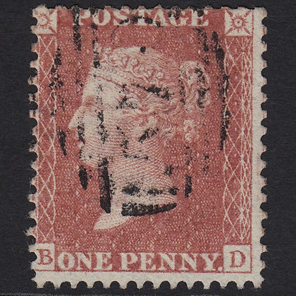 GB QV 1857 1d Rose-red (Plate 52) SG40-C10(1) BD FU Northampton 570
