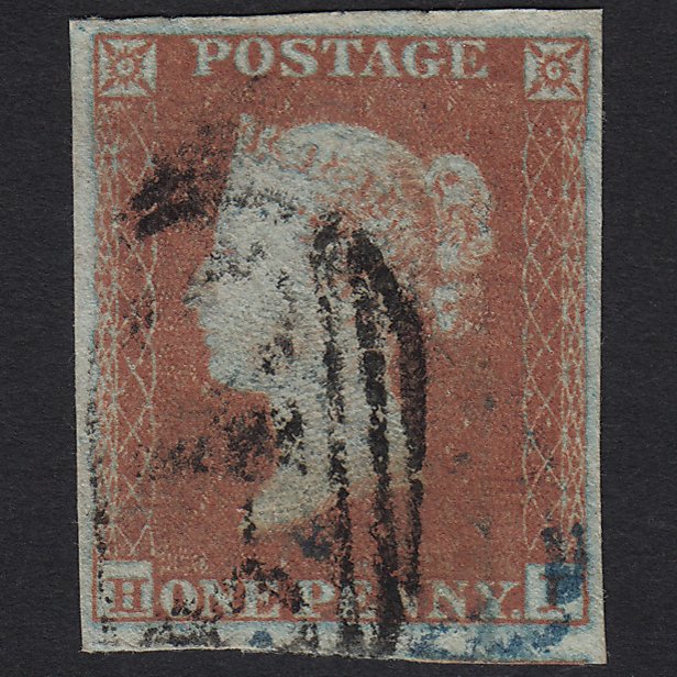 Gqv 1841 1d Red-brown (Plate 137) SG8-B2(1) HI GU 4 Margins Inc Blue Cancel