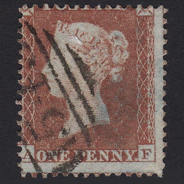 GB QV 1855 1d Red-brown Plate R3 SG22-C2(1) AF FU Misperf