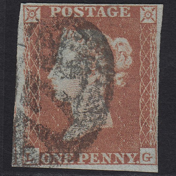 GB QV 1841 1d Red-brown (Plate 112) SG8-B1(1) LG GU 4 Margins