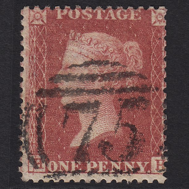 GB QV 1857 1d Rose-red (Plate 52) SG40-C10(1) HH FU Birmingham 75
