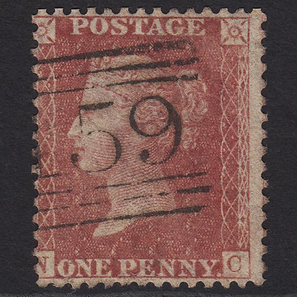 QV 1857 1d Rose-red (Plate 59) SG40-C10(1) NC FU Scotland