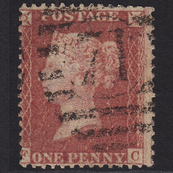 GB QV 1857 1d Rose-red (Plate 55) SG40-C10(1) FC GU London D&S 71 Misperf