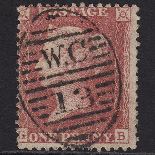 GB QV 1857 1d Rose-red (Plate 55) SG40-C10(1) GB FU London D&S WC13