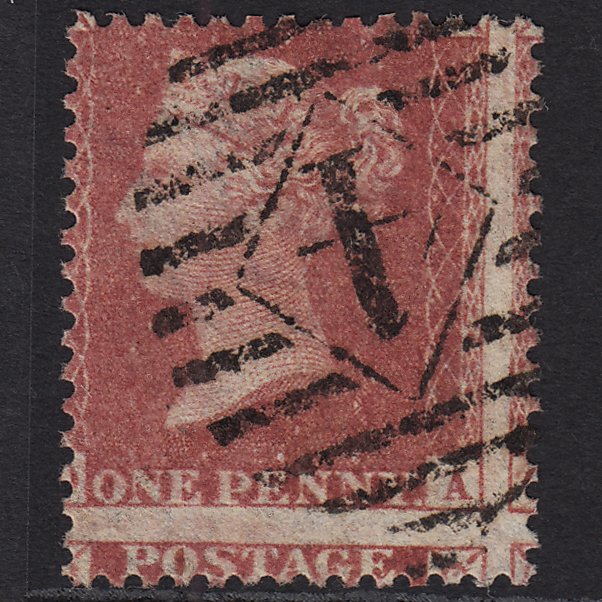 GB QV 1857 1d Rose-red (Plate 55) SG40-C10(1) OA FU London IS 4 Huge Misperf